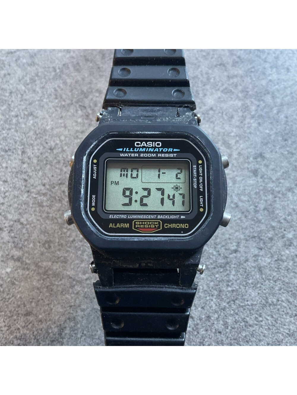 Vtg Casio G-Shock 1545 DW-5600E Watch Mens 40mm Black Resin Case Digital D2